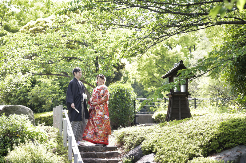 新緑の中での撮影