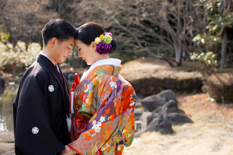 色打掛に着替えて