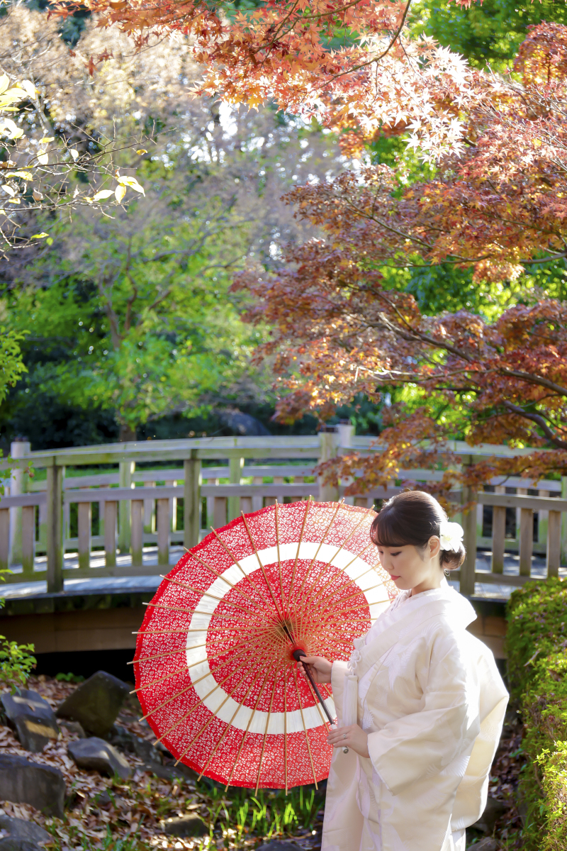 期間限定 和装紅葉ロケーションプラン 白無垢&色打掛2着《40着以上から差額ナシで選べる》衣装確約表示価格からUP料金なし