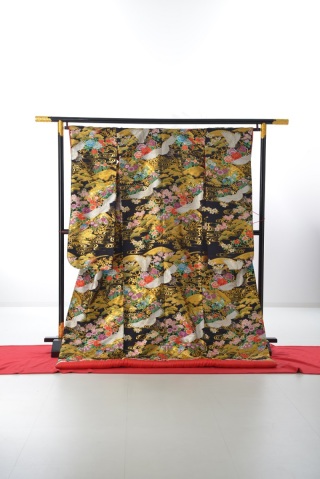 黒4 藤田金彩流水四季鶴