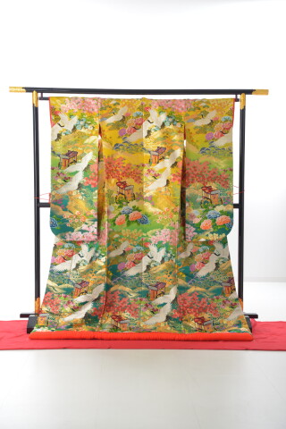 黄1 岡村グリーンぼかし鶴に御所