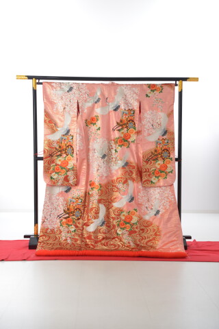 桃9 栄屋サーモンピンク鶴に御所車