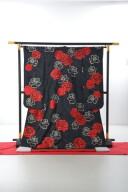 黒6 みつわ黒地バラ