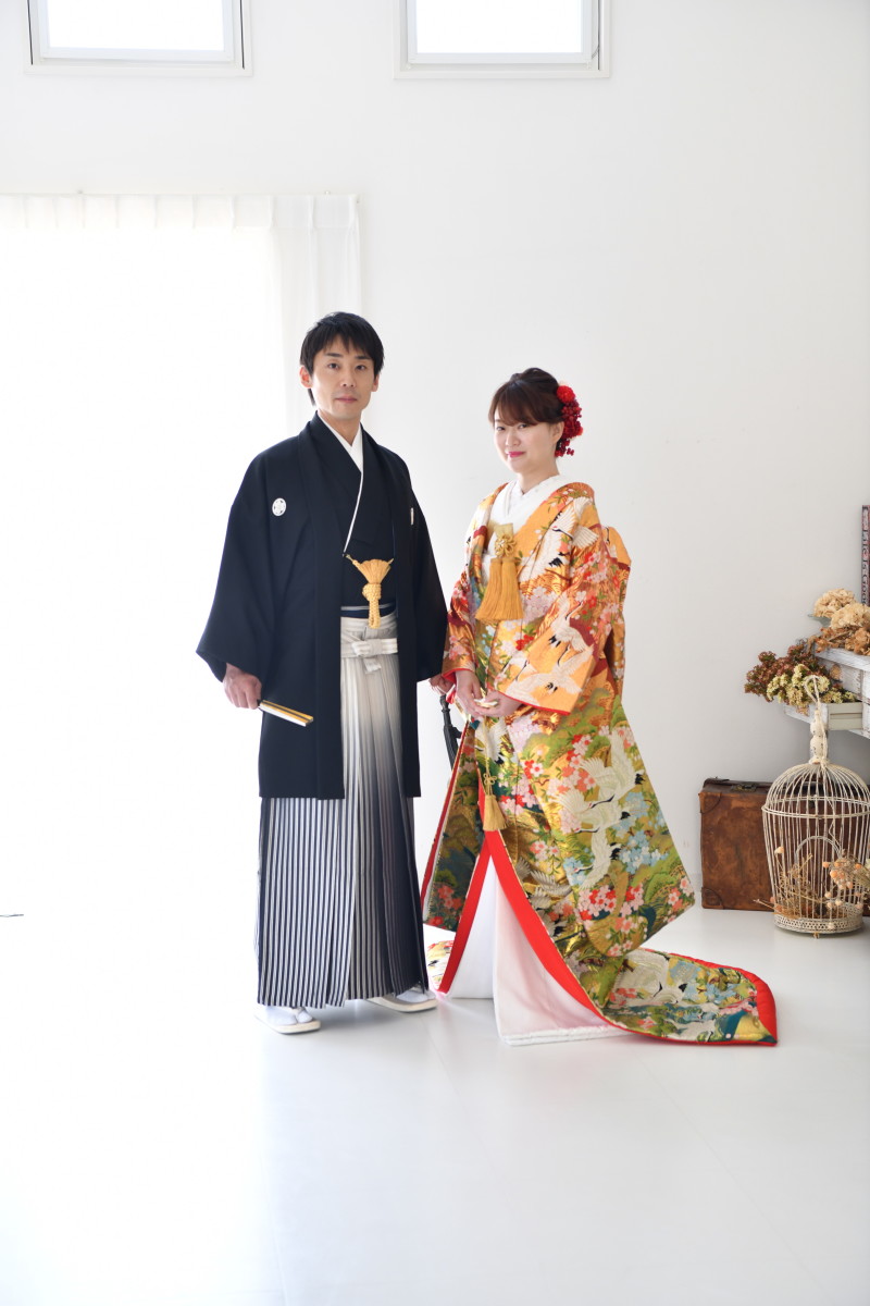 色打掛に着替えて。