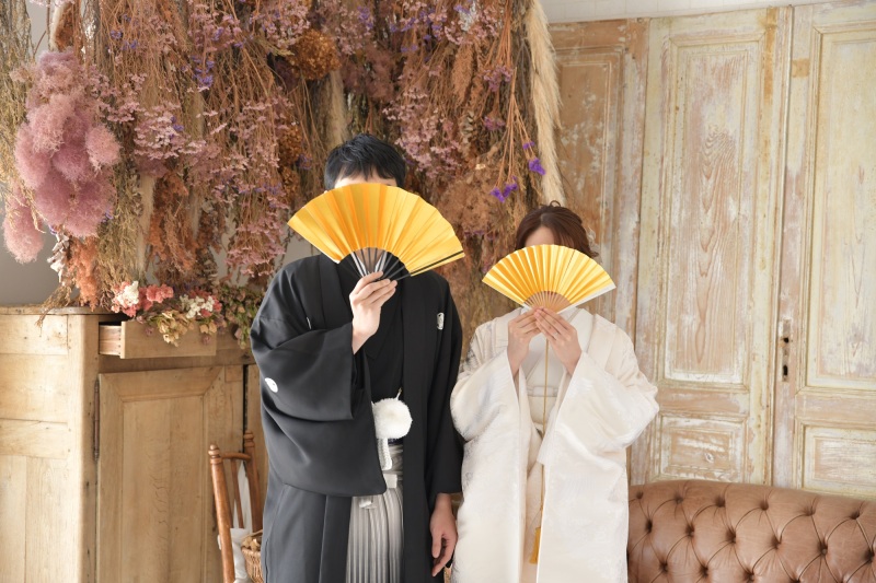 和装とドライフラワー