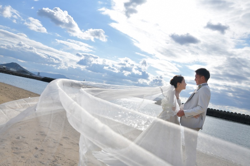 風を生かしたショット