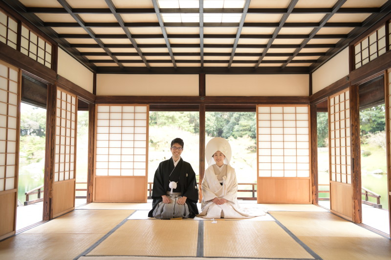 栗林公園の中にあるお茶室からスタート！！