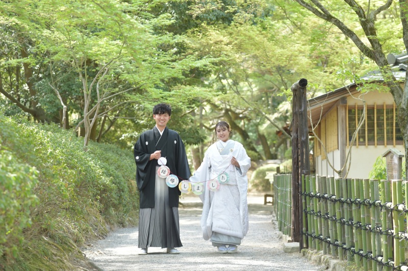 ※新緑の時期に！栗林公園プラン「和装1点(白無垢or色打掛)・紋付1点＋データ80カット」