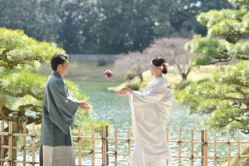 ※新緑の時期に!栗林公園プラン「和装1点(白無垢or色打掛)・紋付1点+データ80カット」