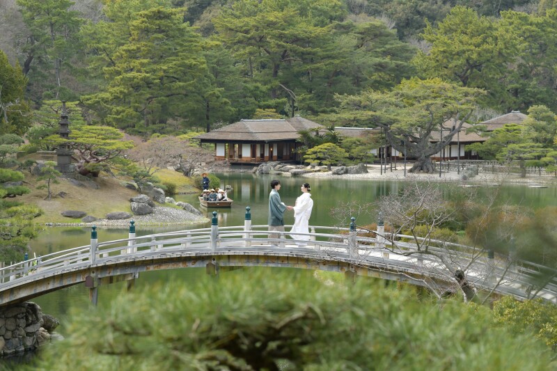※新緑の時期に！栗林公園プラン「和装1点(白無垢or色打掛)・紋付1点＋データ80カット」