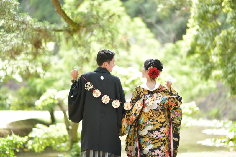 ※新緑の時期に!栗林公園プラン「和装1点(白無垢or色打掛)・紋付1点+データ80カット」