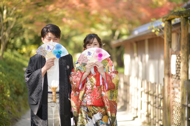 栗林公園プラン+スタジオ撮影「和装2点+紋付1点・データ100カット」