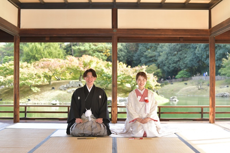 ※紅葉の時期に!栗林公園プラン「和装1点(白無垢or色打掛)・紋付1点+データ80カット」