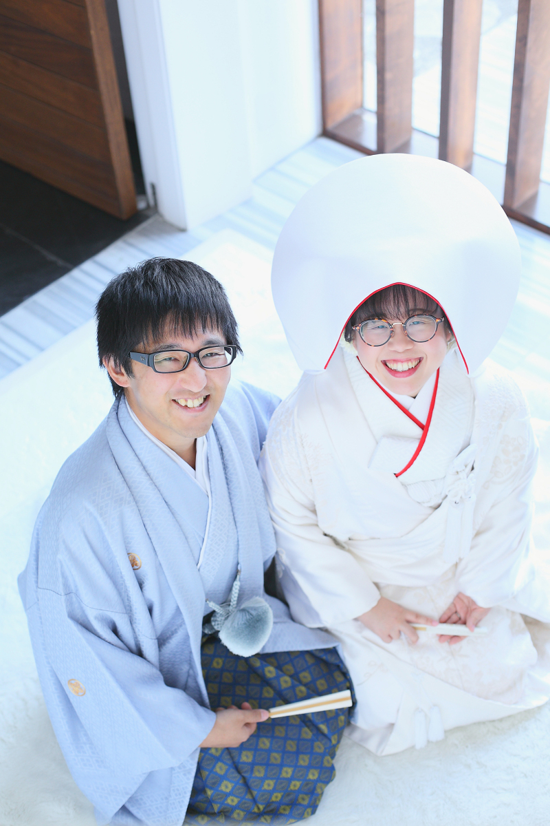 こだわりの綿帽子と羽織紐で！