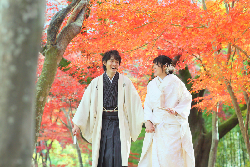 見事な紅葉の中での撮影です♪