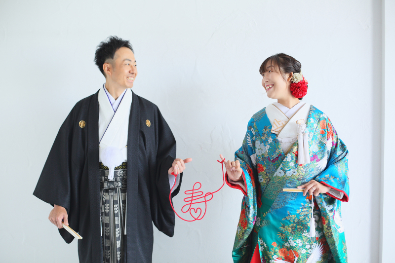 『寿』のめでたさと共に優しい笑顔のお2人です