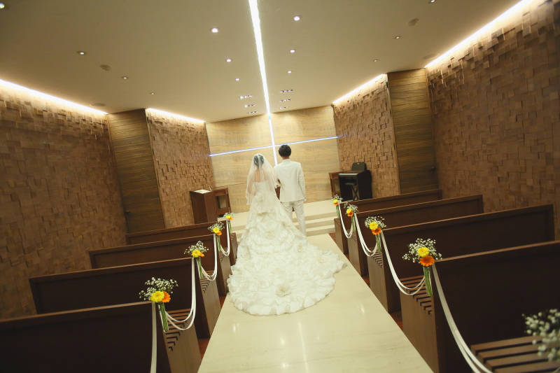 教会装花もおふたりらしく♪