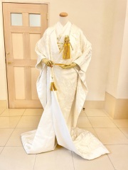 筥迫セット　萌黄色　花柄