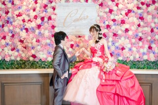 大好きなピンクを取り入れてウェディングフォト♡洋装2点プラン