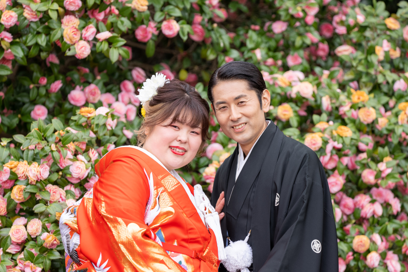 お花に囲まれて