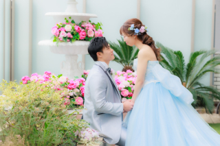 水色のカラードレスが可愛い♡洋装データ付きプラン