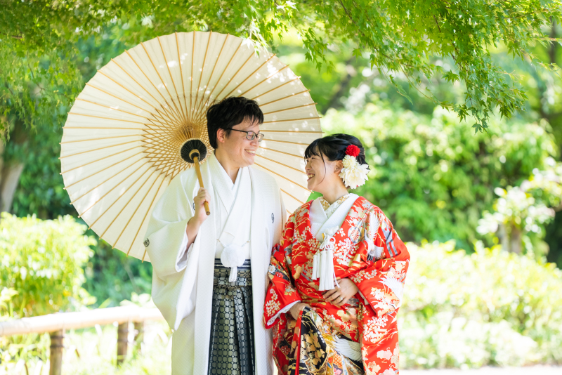 夏の緑に包まれて♪笑顔いっぱいの和装フォト