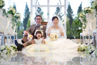 【館内ロケーション撮影】パパ＋ママ＝❤お子様も楽しい！可愛いフォトウェディング❤