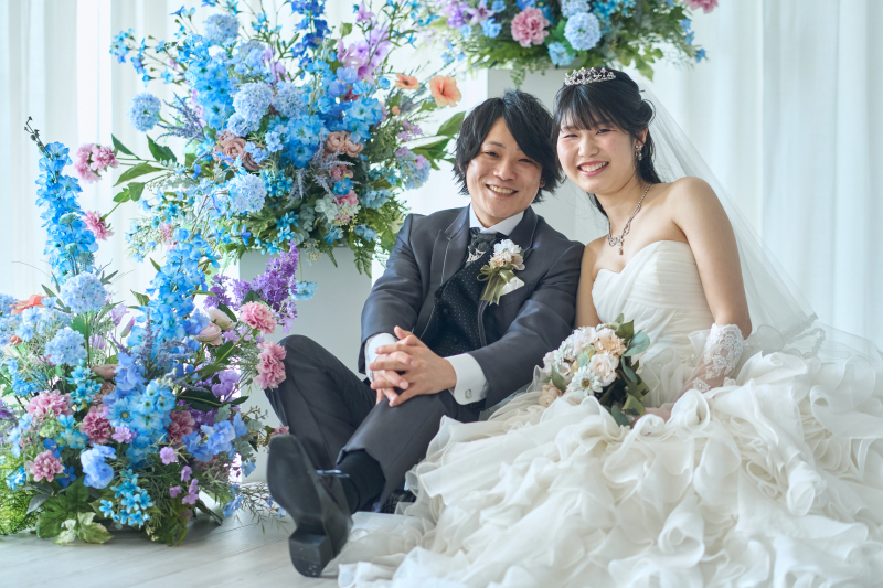 お花に囲まれて