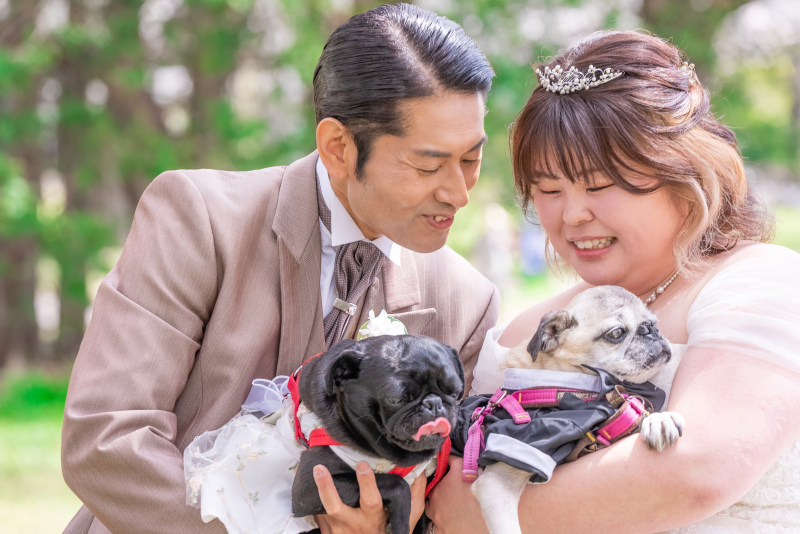 大切なワンちゃんとの撮影も♡和装洋装ロケーション撮影