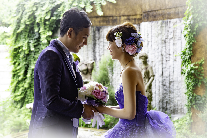 【館内ロケーション撮影】ブルーの衣裳で爽やかなフォトウェディング☆