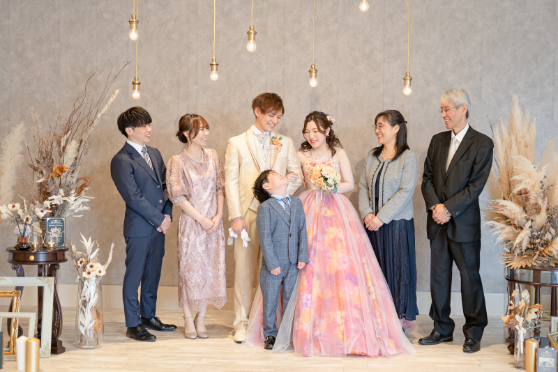 家族みんなで祝福