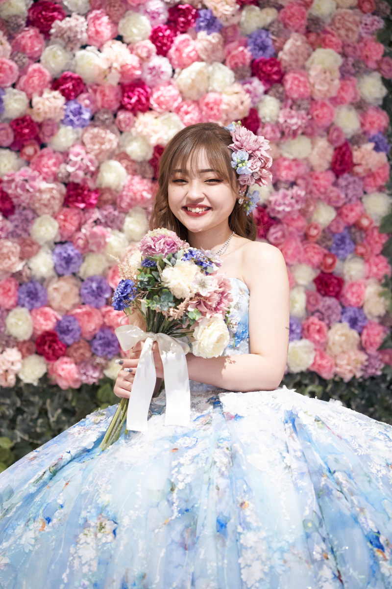 お花に囲まれて