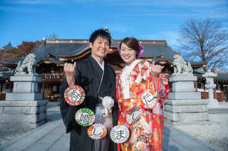 【屋外ロケーション撮影】秋の諏訪神社☆紅葉が素敵な和装フォトウェディング