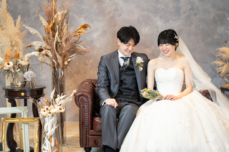 ブーケや髪飾り持込みでお2人らしい撮影に♡