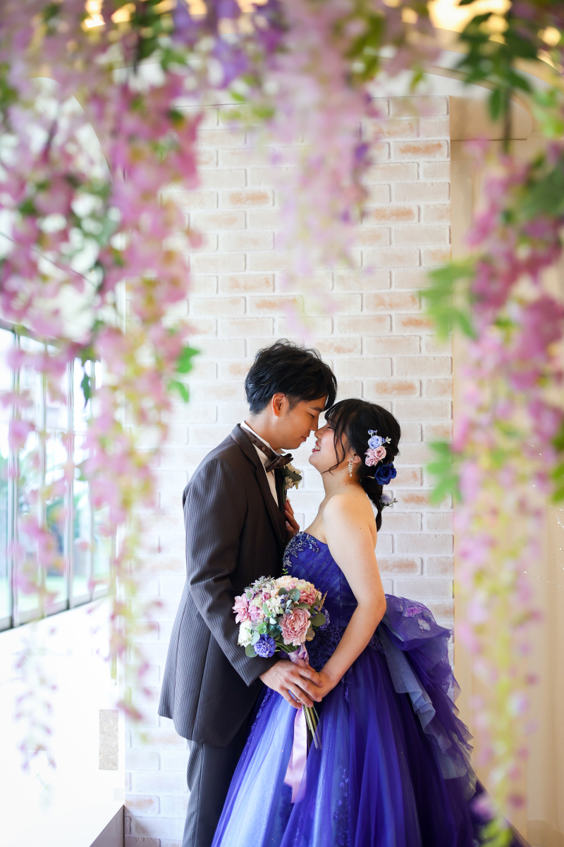 ネイビードレス&ブラウンタキシードへお色直し♪