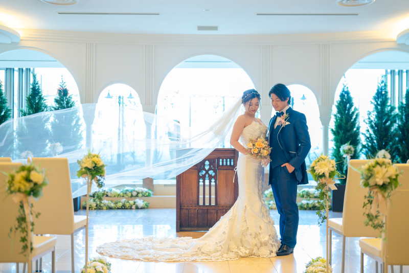 ロングベールがふわっと♡