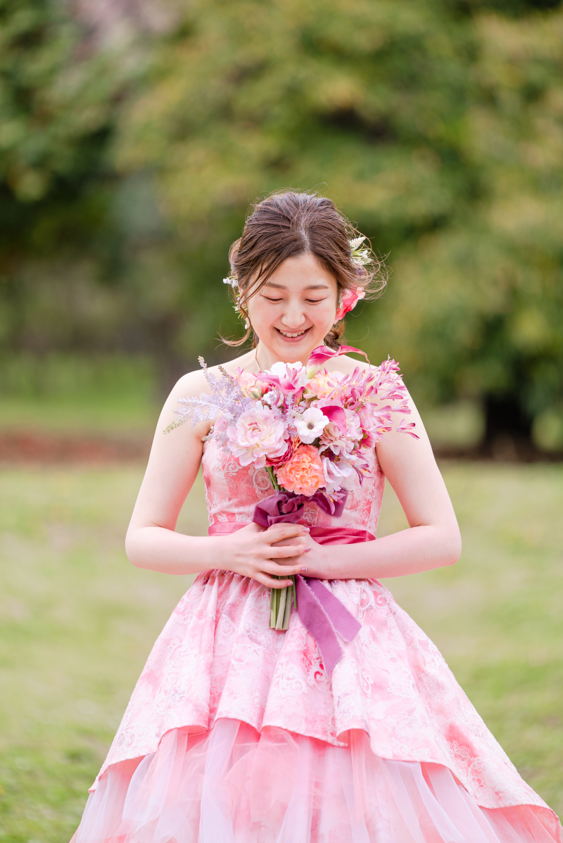 ご新婦様のソロショットがかわいい♡