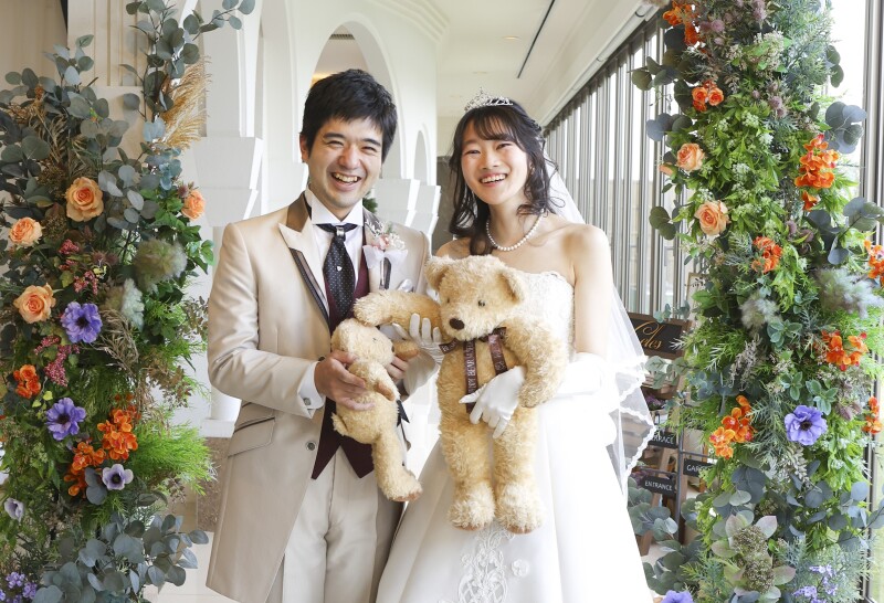 大切なくまちゃんと一緒に＆第一礼装で家族写真♡