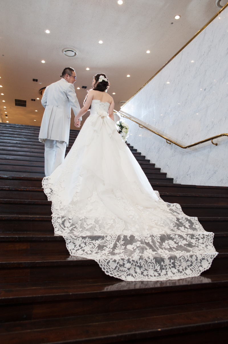 人気のスポット大階段で撮影。