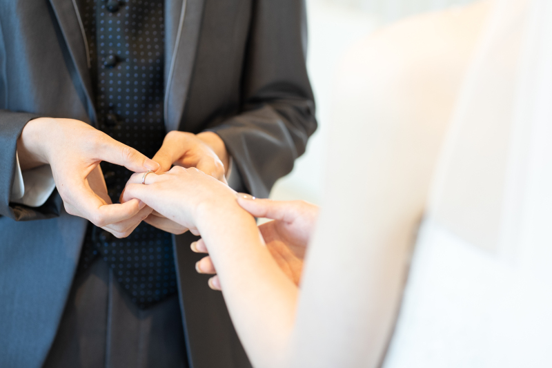 指輪の交換シーン