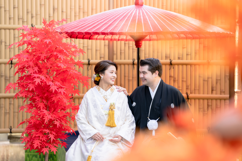 スタジオに隣接したテラスでの撮影