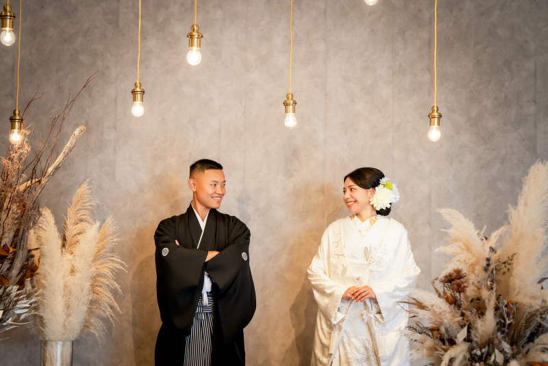 【台紙付写真&撮影全データ付】和装プラン♡背景を変えて100カット撮影 紋服&白無垢または色打掛