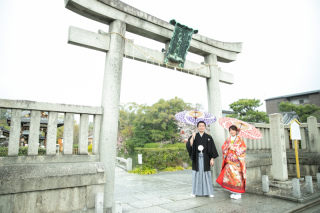 庭園で和装撮影！