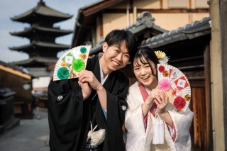 白無垢前撮り　八坂の塔周辺にて