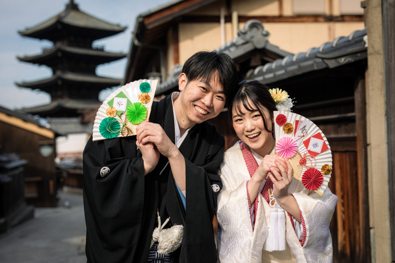 白無垢前撮り　八坂の塔周辺にて