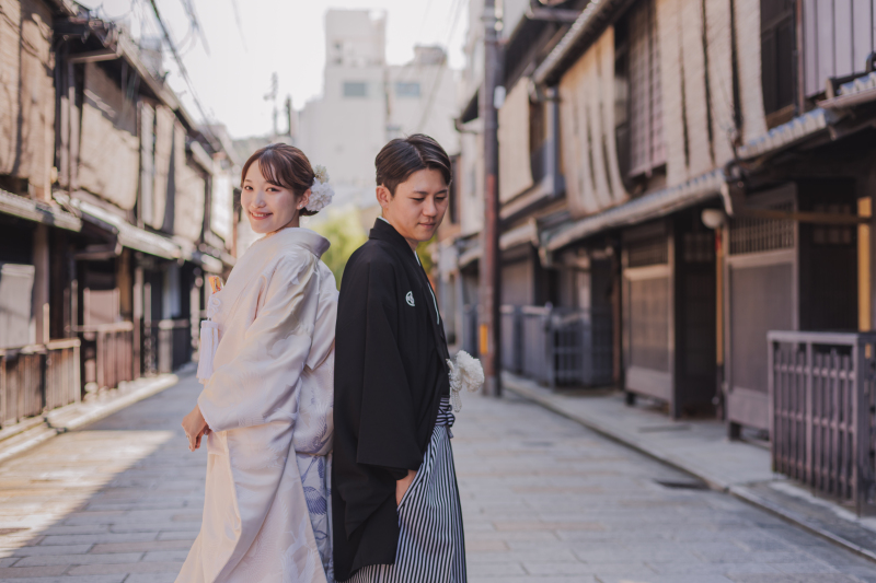 10月の祇園にて白無垢前撮り♪