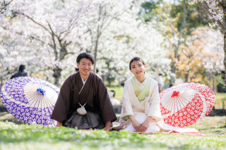 桜満開！円山公園にて