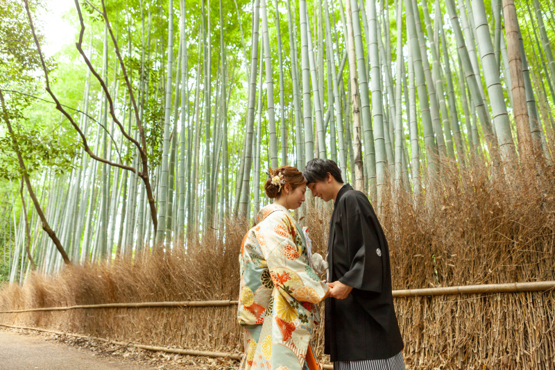 嵐山の竹林にて