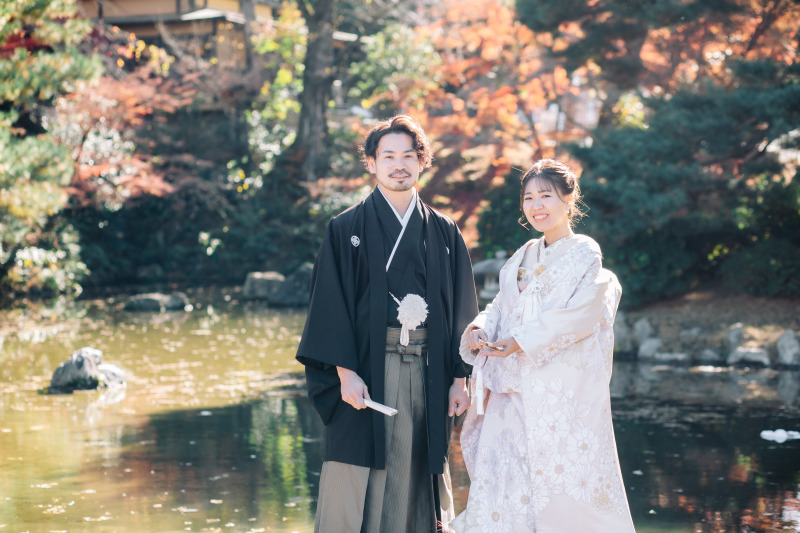 円山公園での和装とスタジオでの洋装