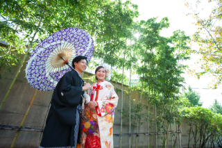 ロケーション撮影　晴天に包まれた神泉苑にて